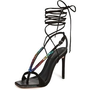 NWT Schutz Vikki Rainbow Crystal-Embellished Sandals